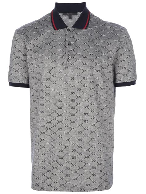 gucci monogram men's blue polo|Short.